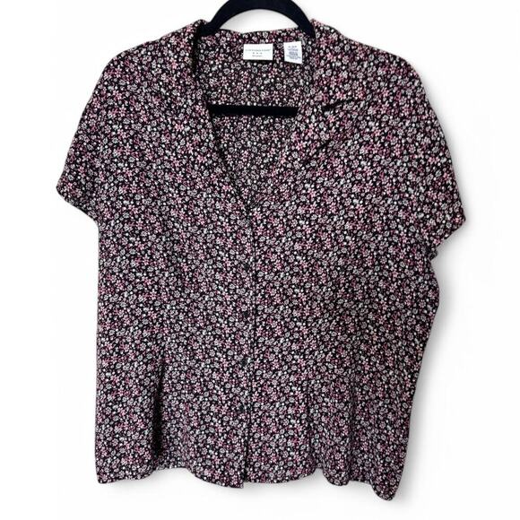 Floral Button-Up Blouse - Size 16-18W - Picture 1 of 5